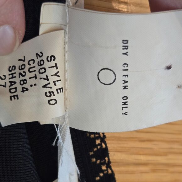 Vtg Max Studio Black Stretch Velvet Babydoll Whimsigoth Dress Size L Bell Sleeve - Picture 14 of 15